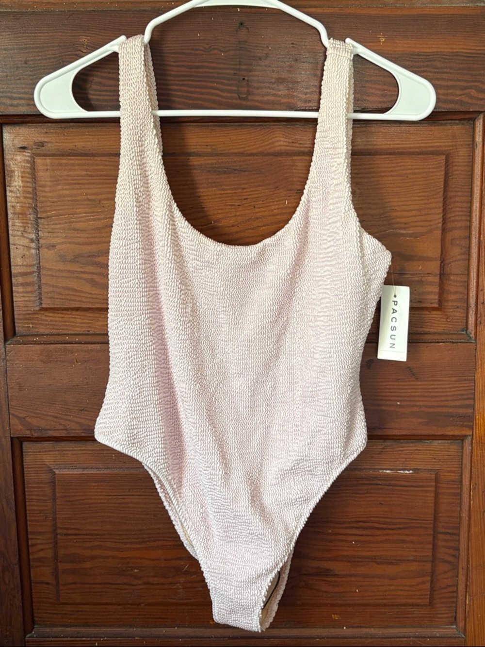 Pacsun Soft Pink Swimsuit size large Textured One Piece New w/Tags